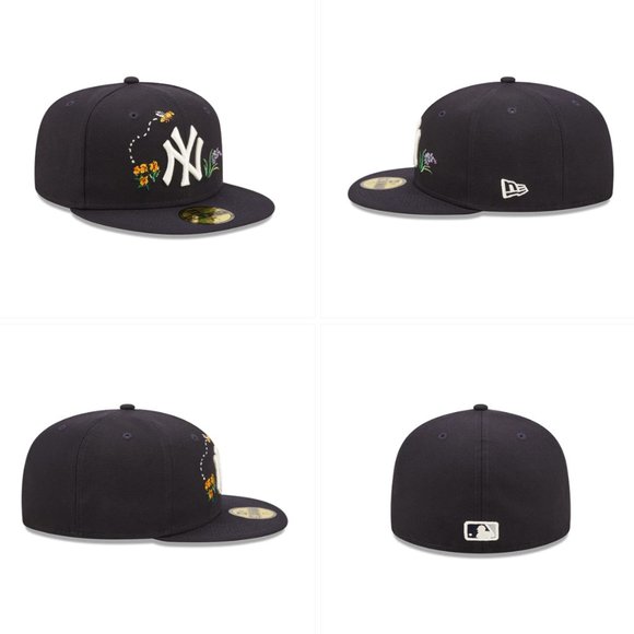 New Era New York Yankees Watercolor Floral 59FIFTY Fitted Hat Cap - Picture 7 of 15